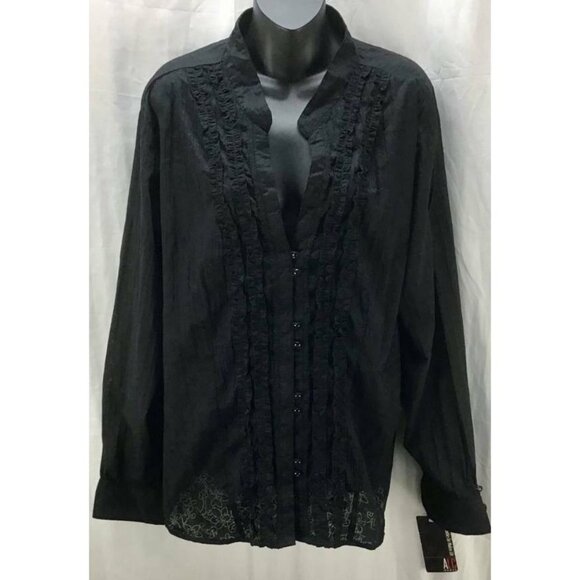 ALC Woman Top Plus 2X Black Women Long Sleeve New - Picture 1 of 6